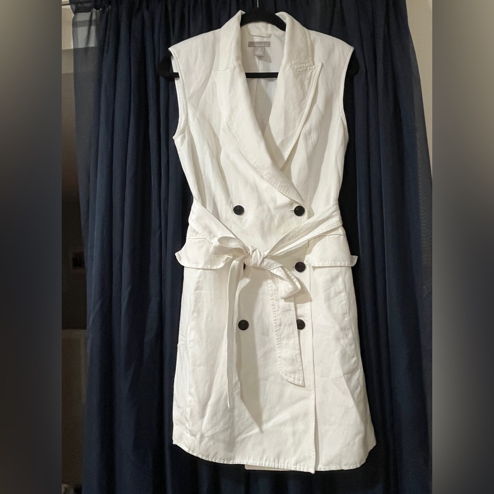 H&M White Double-Breasted Mini Dress